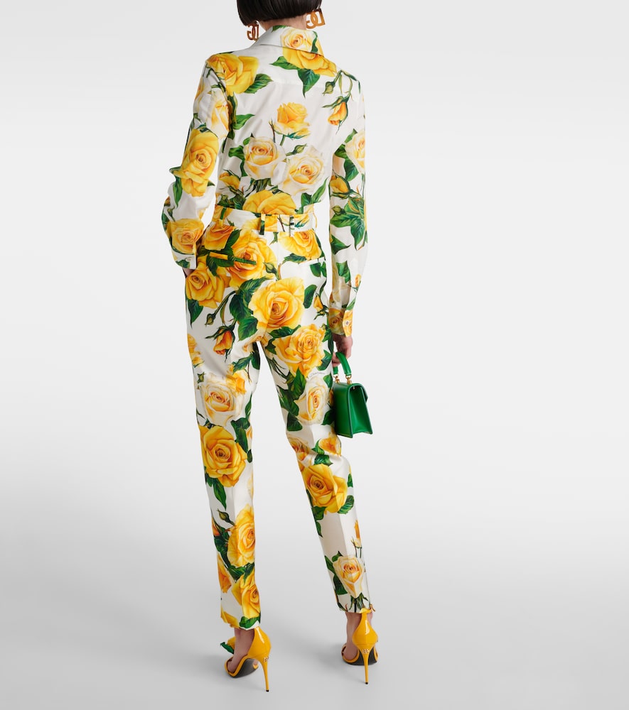  Dolce&gabbana Dolce&gabbana Floral High-rise Silk-blend Straight Pants 