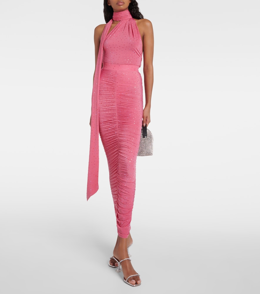  Alex Perry Alex Perry Embellished Ruched Jersey Maxi Skirt 