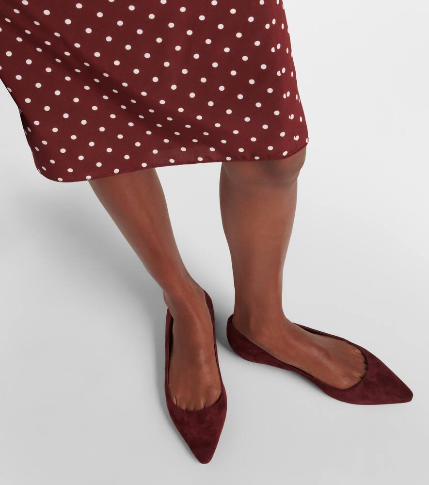 Jimmy Choo Romy Suede Ballet Flats In Red