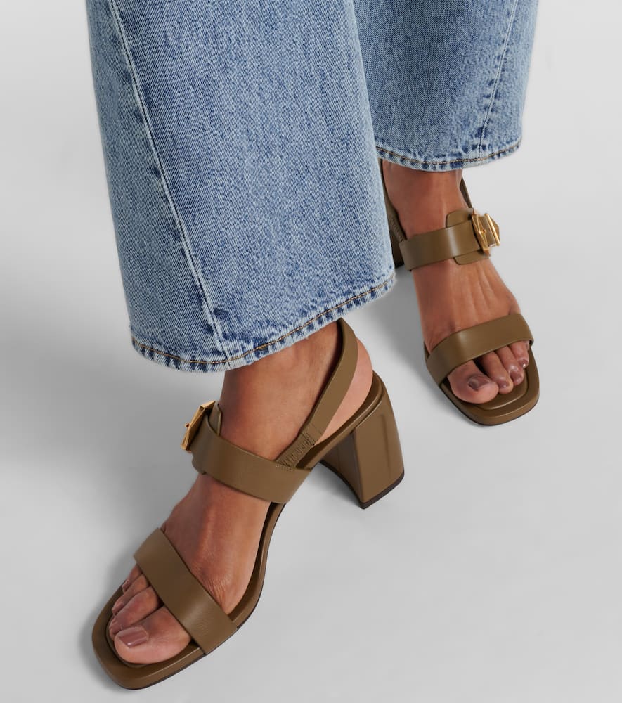 Jimmy Choo Hawke 70 Leather Sandals In Caper Green/gold