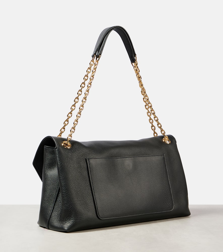 Prada Medium Leather Shoulder Bag In Black