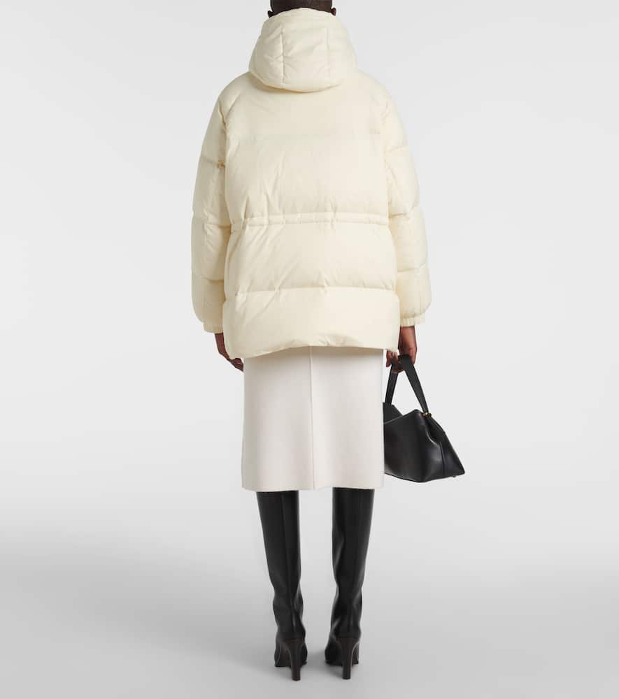Yves Salomon Daunenjacke Mit Shearling In Weiss