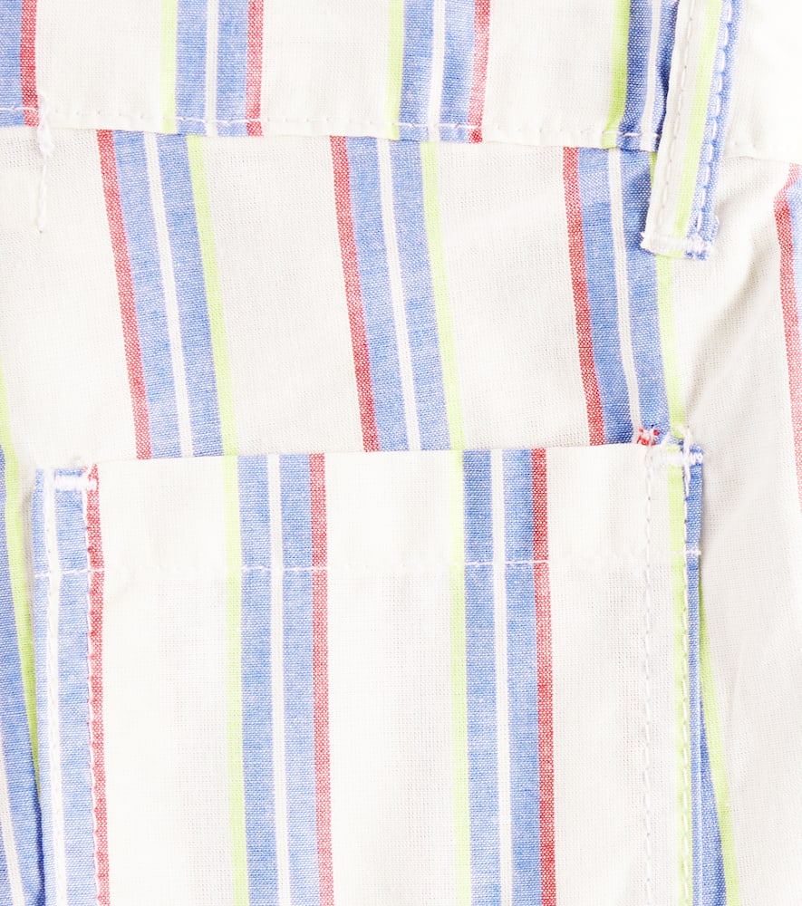 Fabula Striped Cotton Bermuda Shorts In White