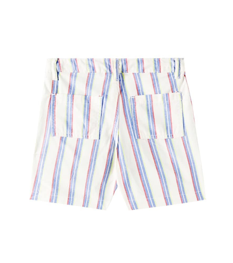 Fabula Striped Cotton Bermuda Shorts In White