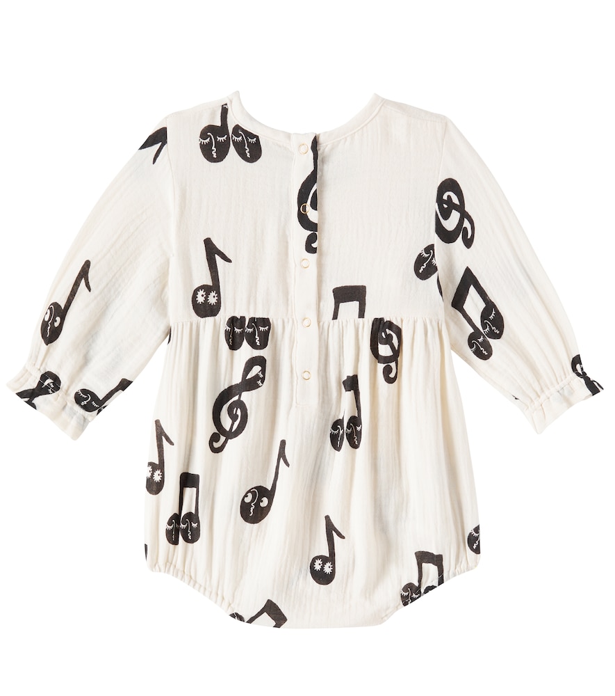  Mini Rodini Mini Rodini Baby Notes Cotton Muslin Onesie 