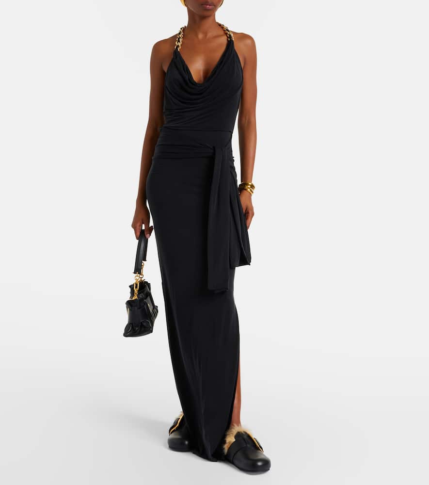 Balmain Anthem Leather And Faux Fur Clogs In Black