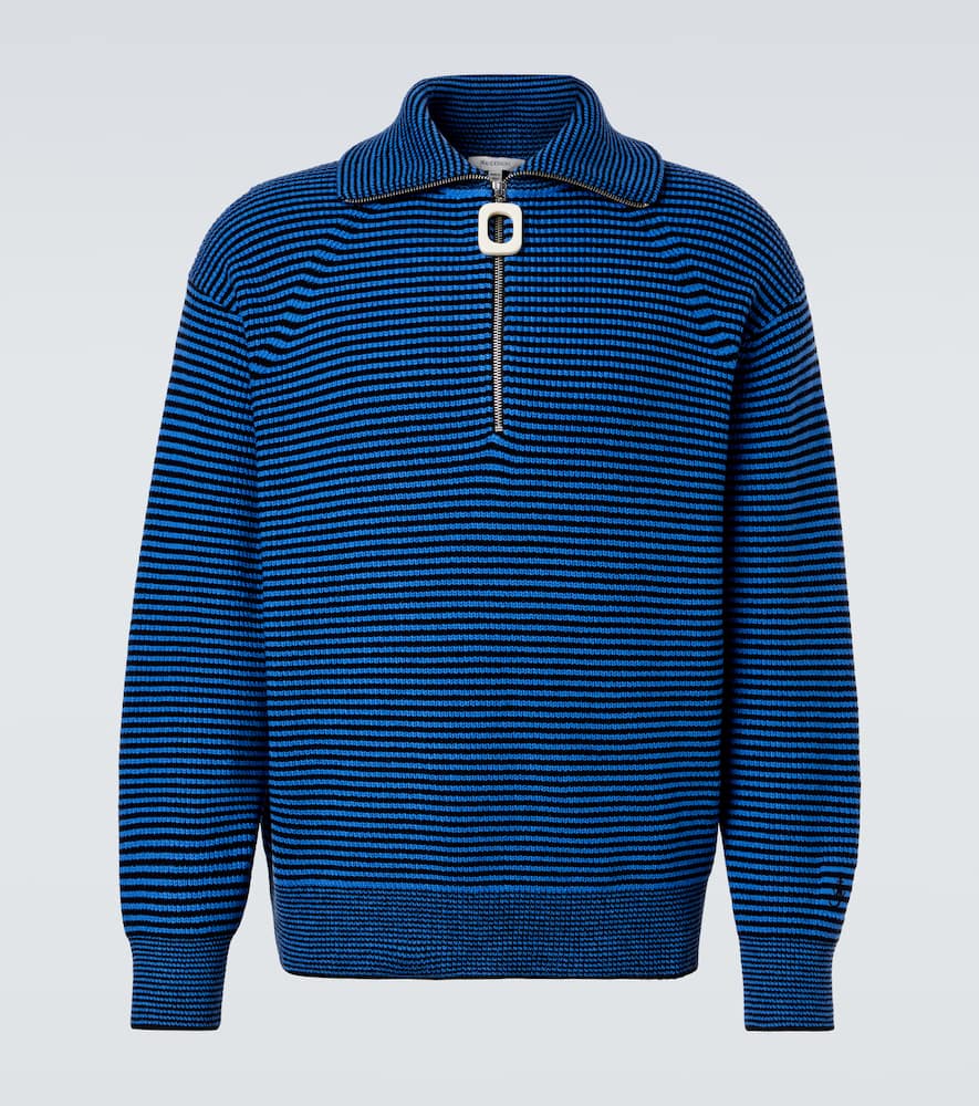 Jw Anderson Half Zip Sweater Sweaters And Cardigans Multicolor In Blue