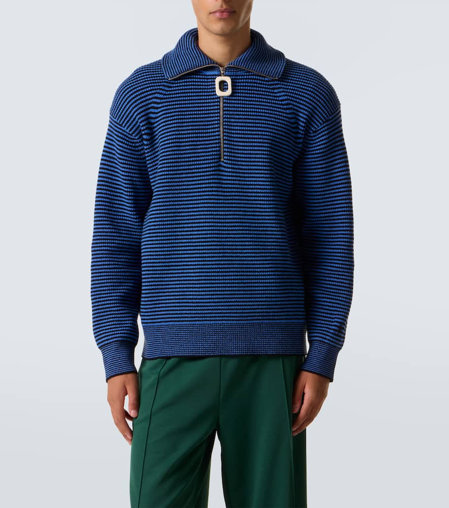 Jw Anderson Half Zip Sweater Sweaters And Cardigans Multicolor In Blue
