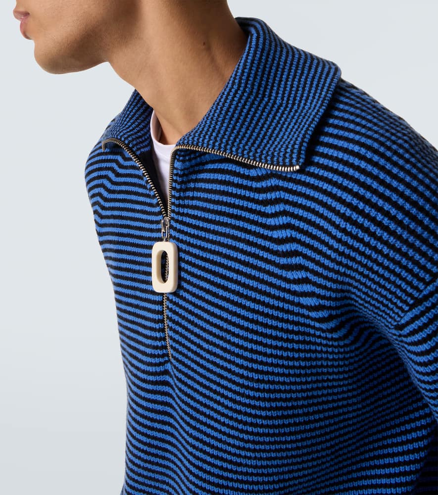 Jw Anderson Half Zip Sweater Sweaters And Cardigans Multicolor In Blue