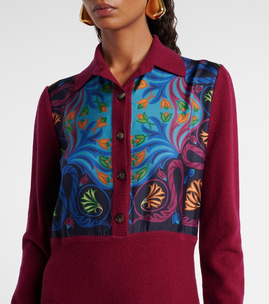  Etro Etro Hemdblusenkleid Aus Seide, Wolle Und Kaschmir 