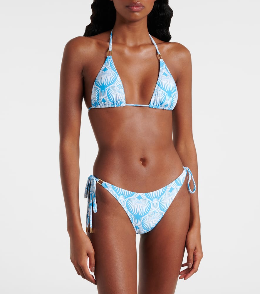 Melissa Odabash Cancun Printed Bikini Top In Blue