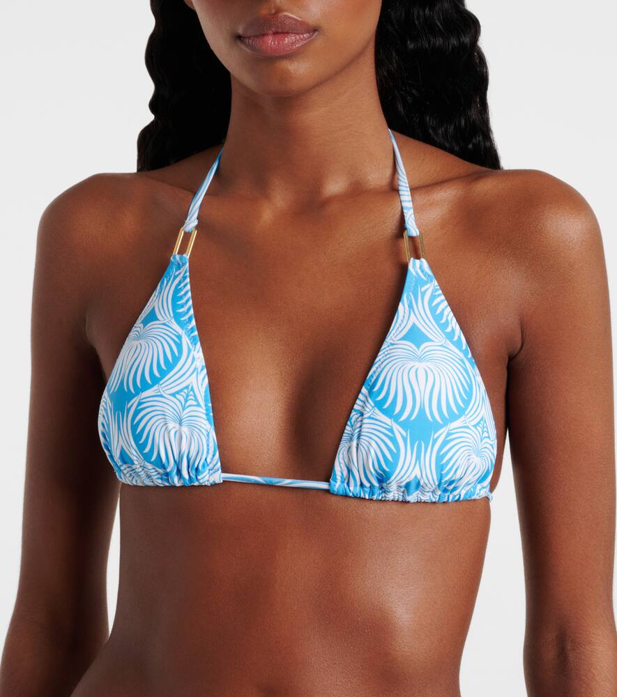 Melissa Odabash Cancun Printed Bikini Top In Blue