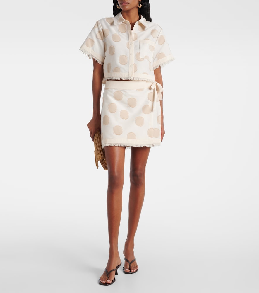 Simkhai Bethany polka-dot wrap skirt