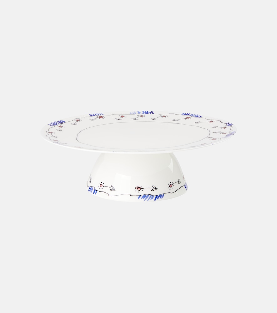 Serax Midnight Flowers Anemone Milk porcelain cake stand by Marni