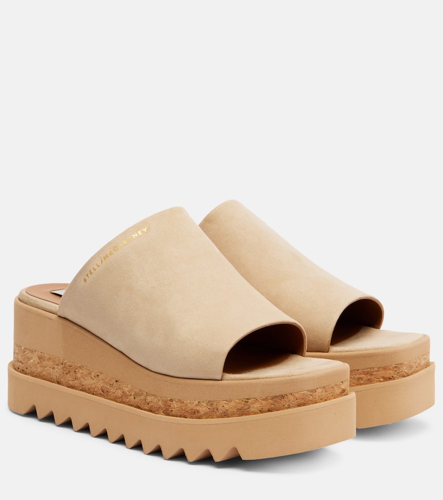 Stella Mccartney Sneakelyse Alter Suede Platform Sandals Desert