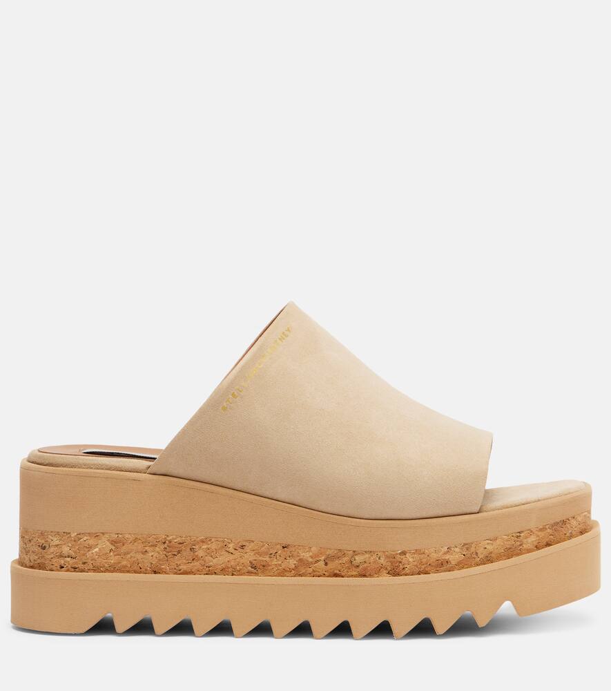 Stella Mccartney Sneakelyse Alter Suede Platform Sandals Desert