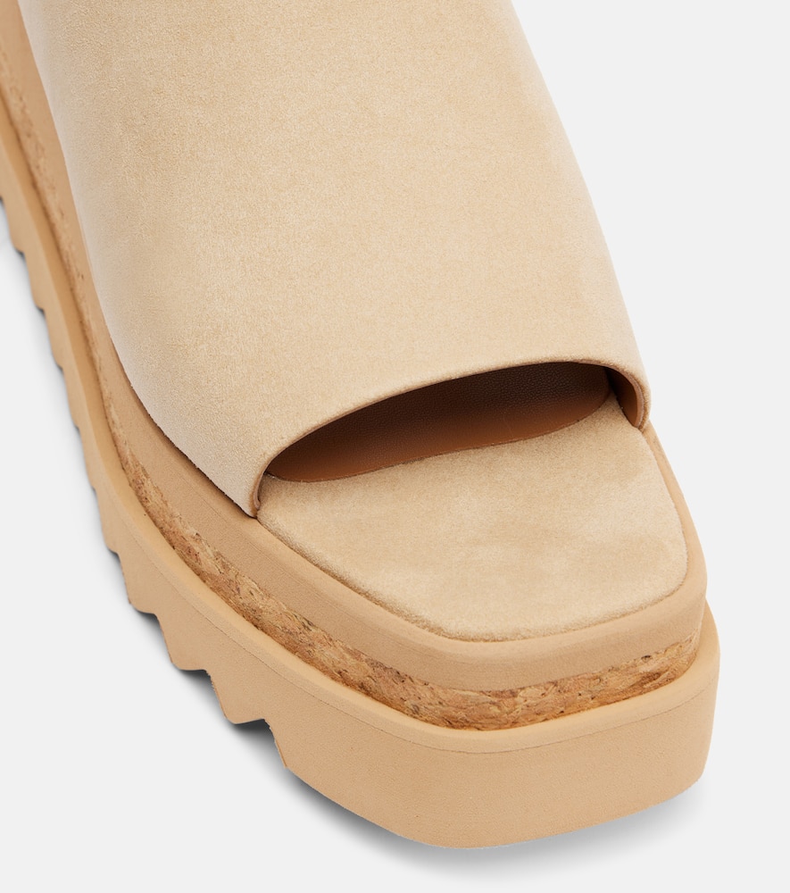 Stella Mccartney Sneakelyse Alter Suede Platform Sandals Desert