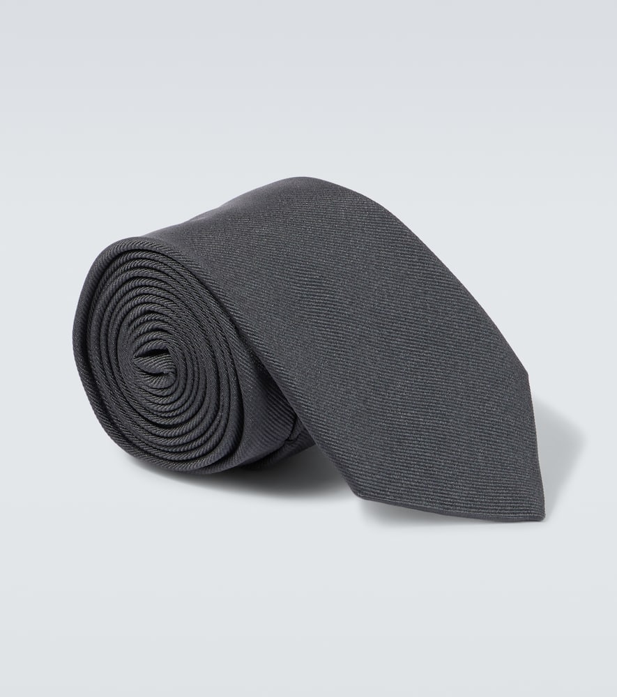 Logo silk tie