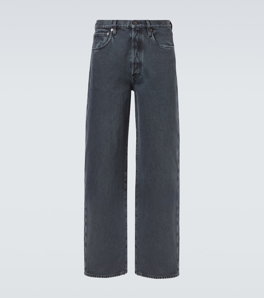 Prada High-rise Wide-leg Jeans In Gray