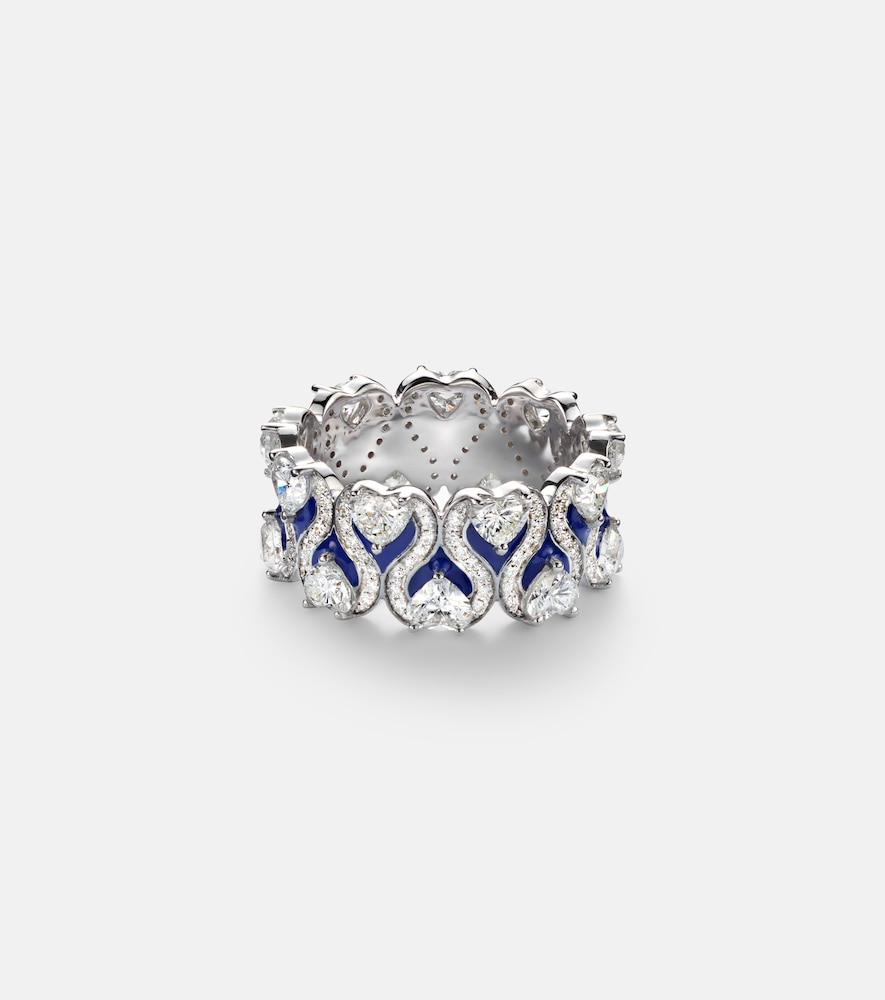 Kamyen Roman Heart 18kt white gold and enamel ring with diamonds | Thumbnail 6 Kamyen Roman Heart 18kt white gold and enamel ring with diamonds | Thumbnail 6