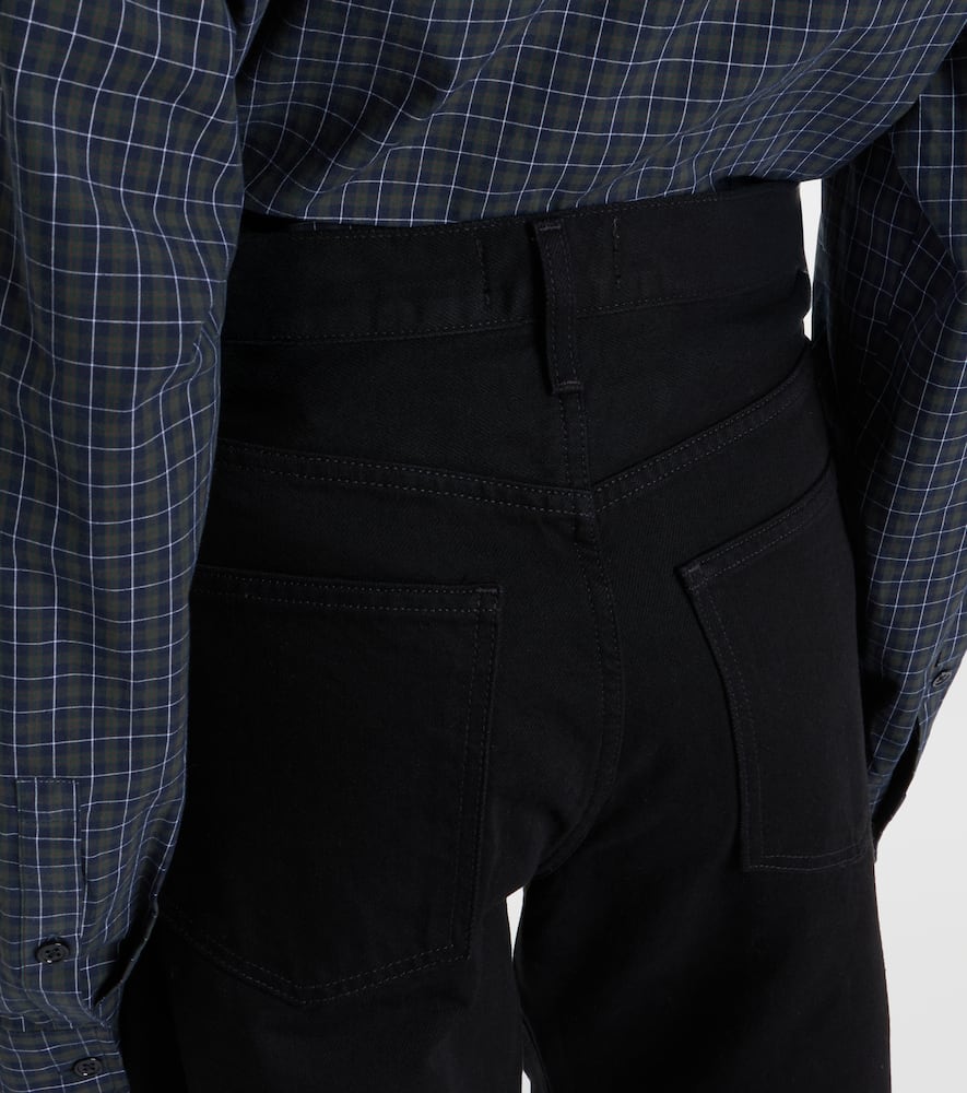 Agolde Luna Pieced Mid-rise Barrel-leg Jeans In Black