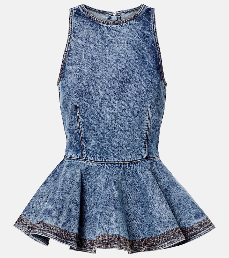 Alaia Alaïa Peplum denim top