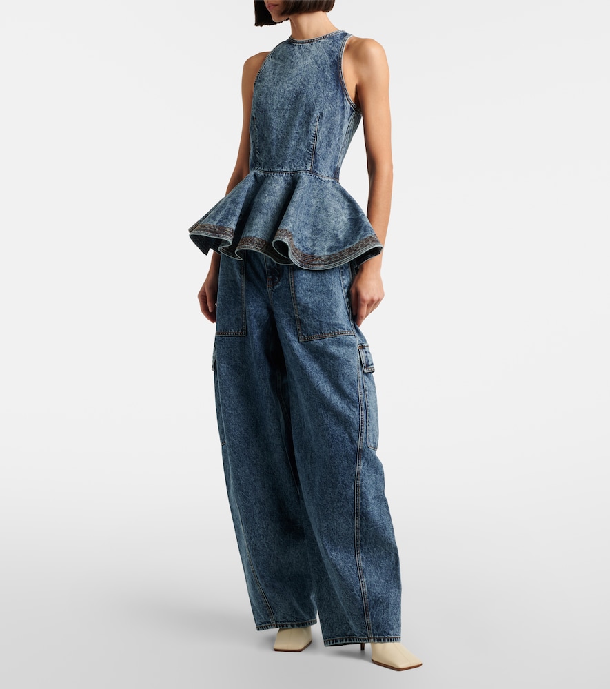 Alaïa Peplum denim top