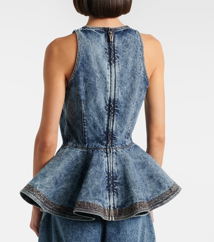  Alaia Alaia Peplum Denim Top 