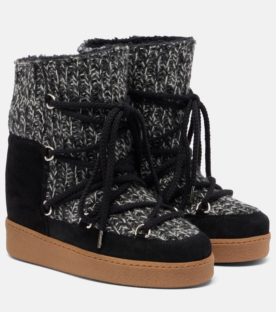 Isabel Marant Suede-trimmed Snow Boots In Black