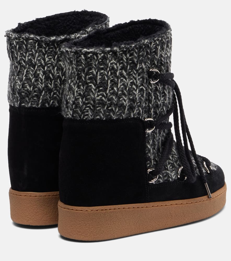 Isabel Marant Suede-trimmed Snow Boots In Black