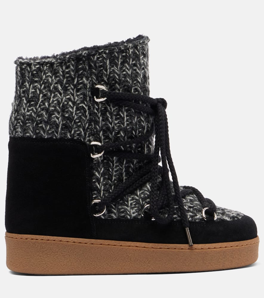 Isabel Marant Suede-trimmed Snow Boots In Black