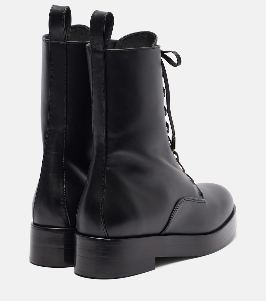  Aquazzura Aquazzura Ben 20 Leather Combat Boots 