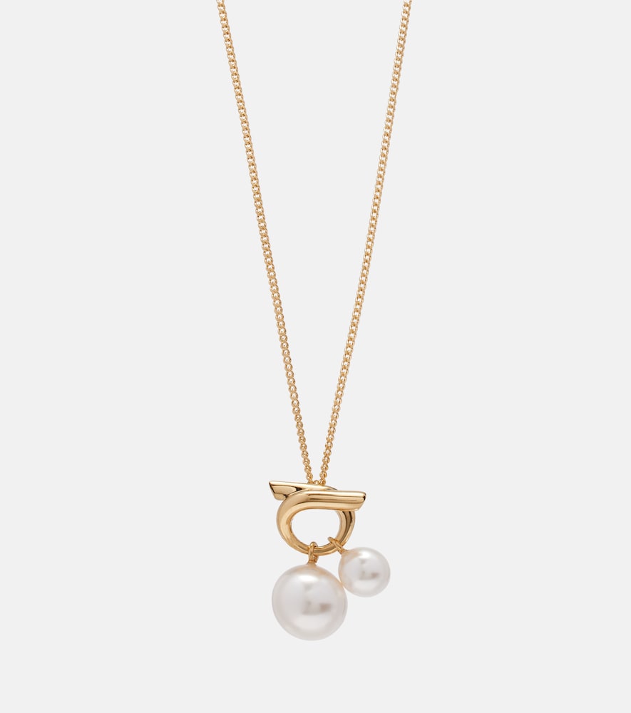 Ferragamo Faux pearl pendant necklace