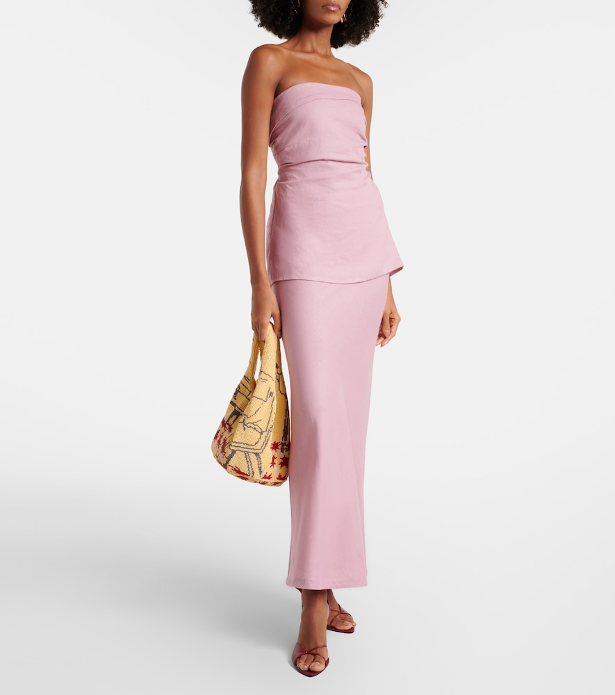 Faithfull Caen strapless linen top