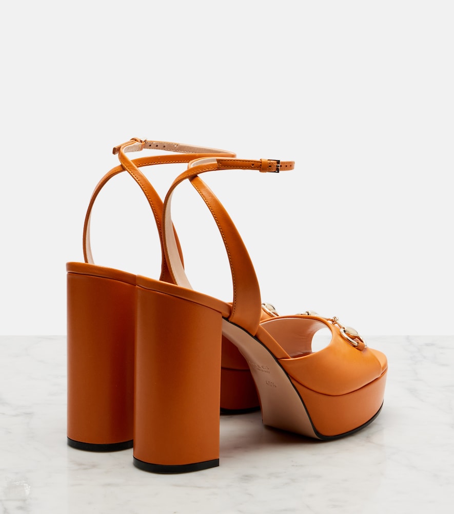  Gucci Gucci Horsebit Leather Platform Sandals 