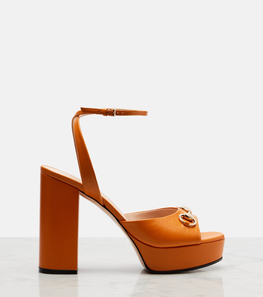  Gucci Gucci Horsebit Leather Platform Sandals 