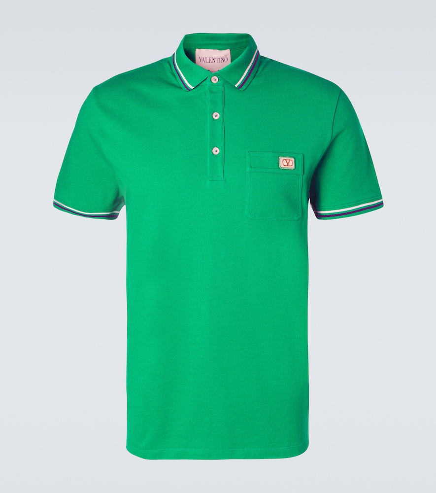 Valentino Uomo Polo In Piqu矇 Di Cotone Verde It Taglia 48- Mytheresa