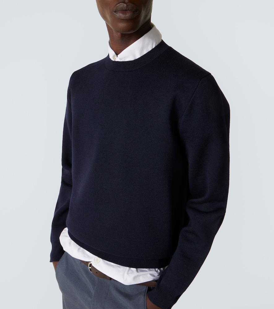 Prada Navy Blue Logo Sweaters In Blue