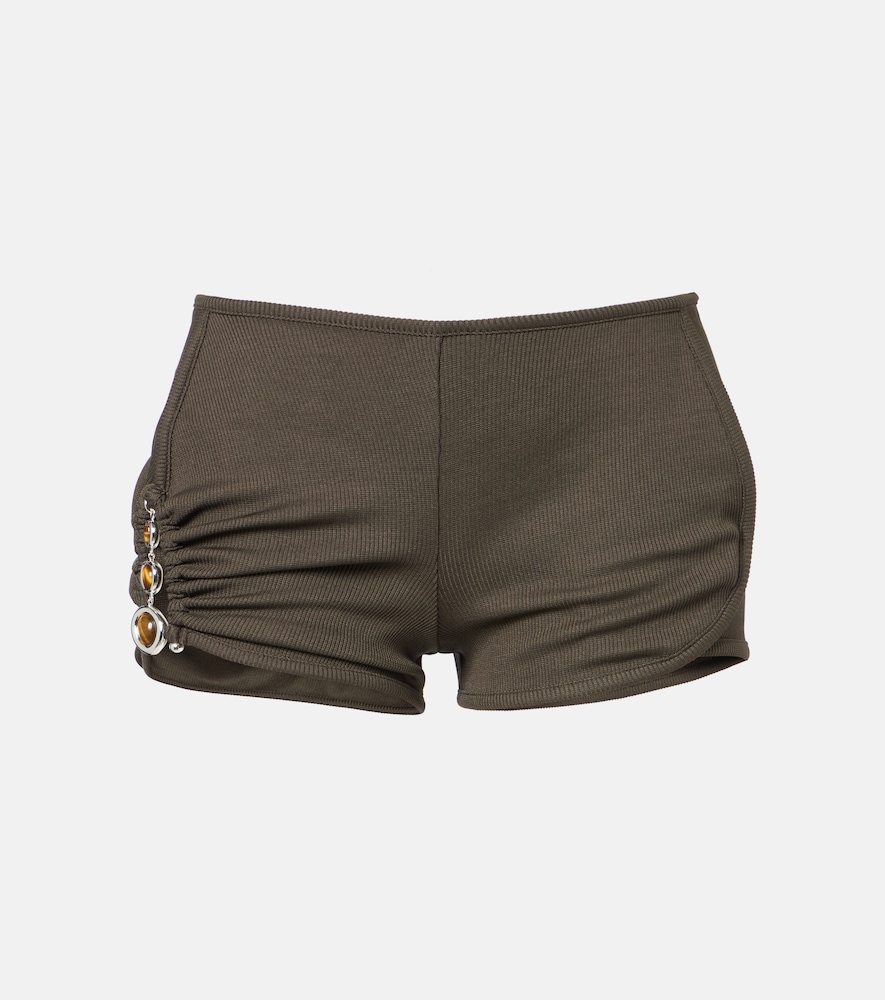 Christopher Esber Donna Shorts Droplet Arricciati Con Cristalli Verde It Taglia 46- Mytheresa