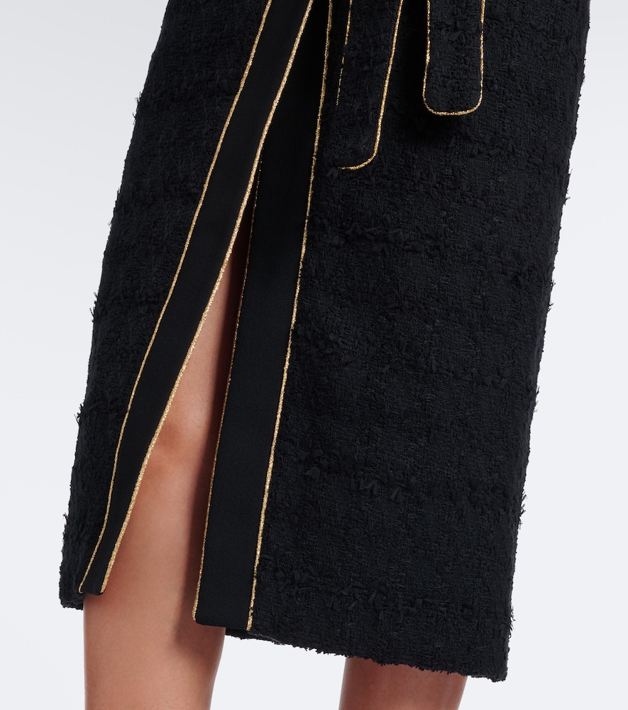 Belted Cotton-Blend Bouclé Tweed Coat