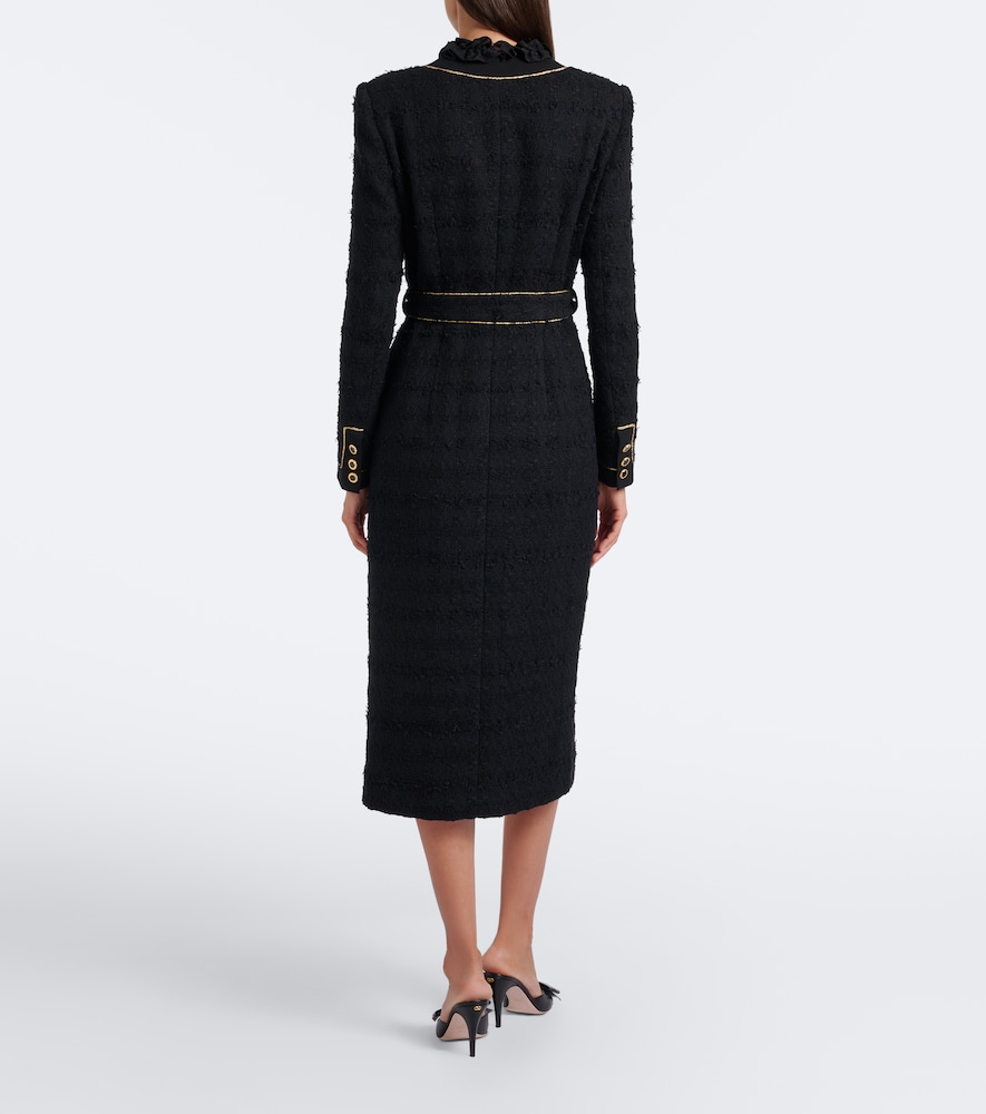 Belted Cotton-Blend Bouclé Tweed Coat