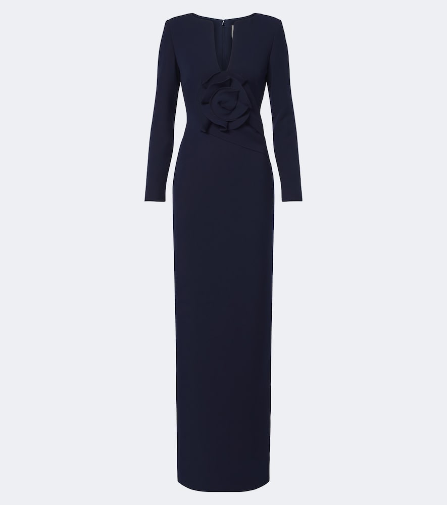 Roland Mouret Robe longue en crêpe à appliqué floral