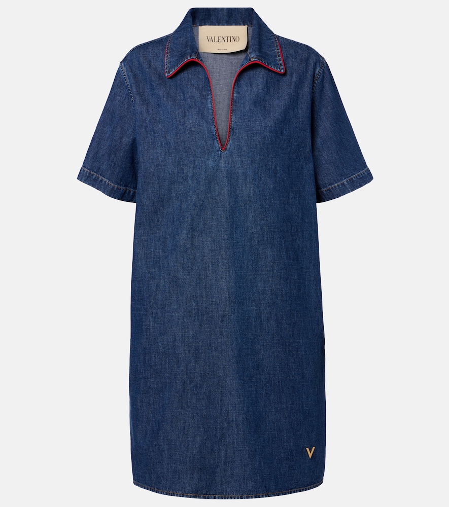Valentino Women's Blue Vgold Denim Midi Dress UK Size 12 - Mytheresa