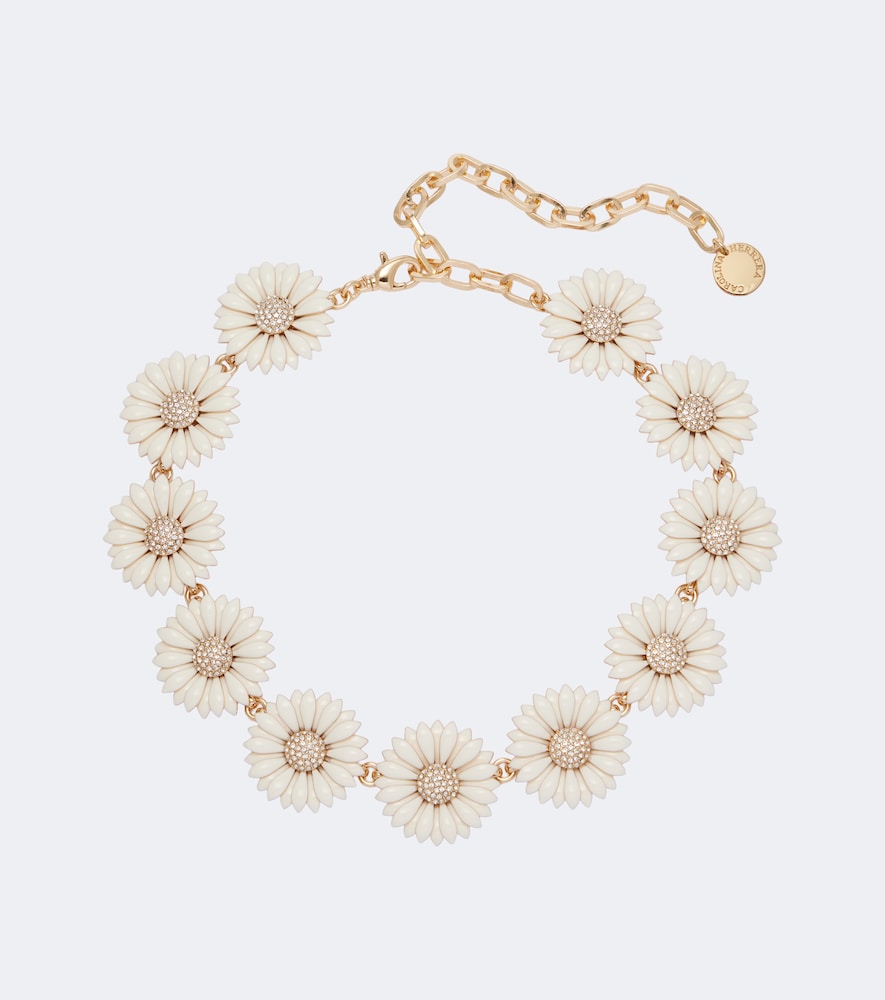 Collana floreale con cristalli