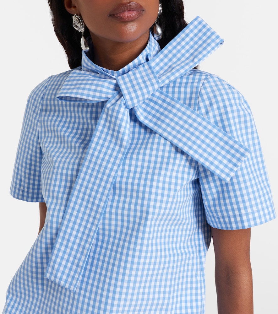  Shushu/tong Shushu/tong Bow-detail Gingham Cotton Top 