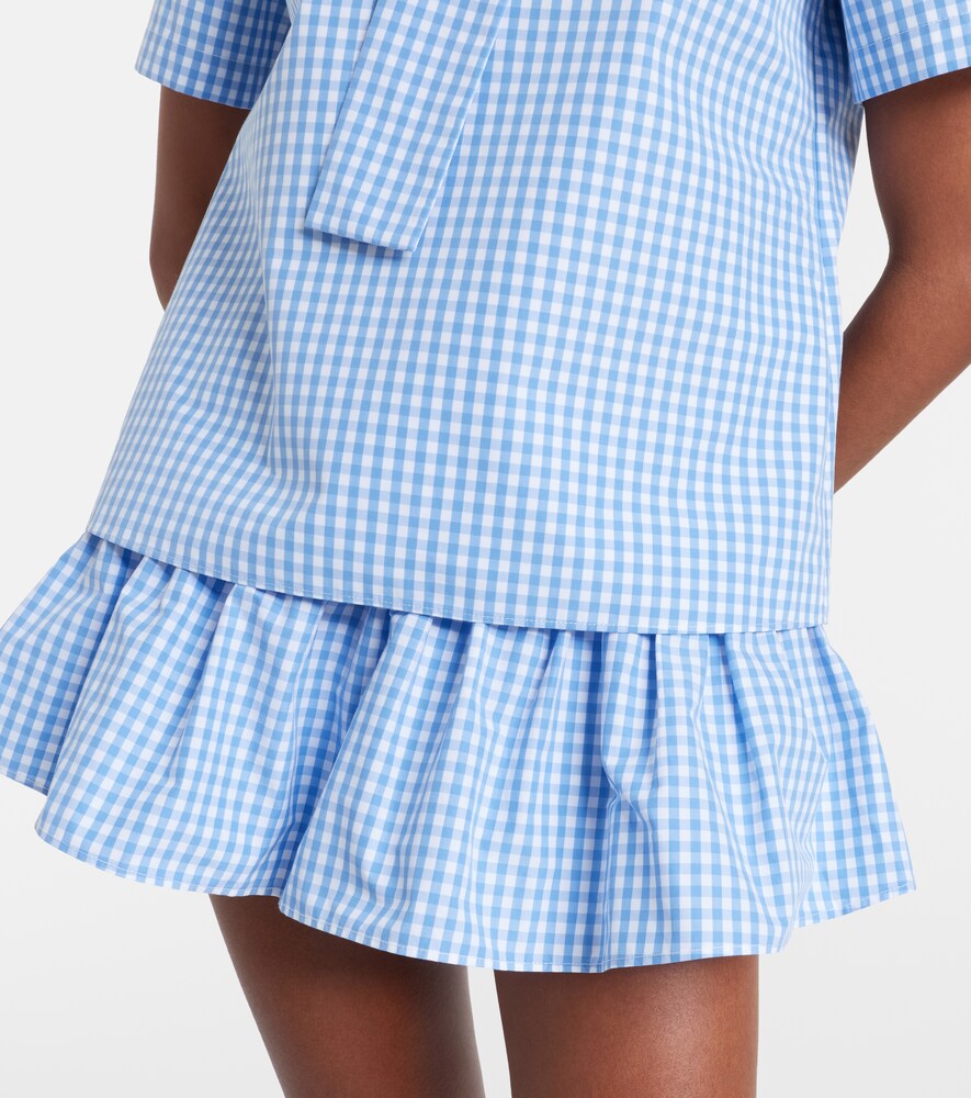Shushu/Tong Bow-Detail Gingham Cotton Top