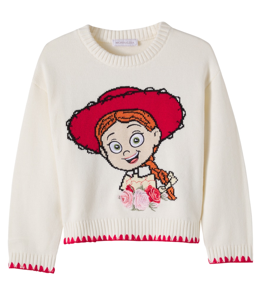 Pullover in cotone e cashmere con ricamo
