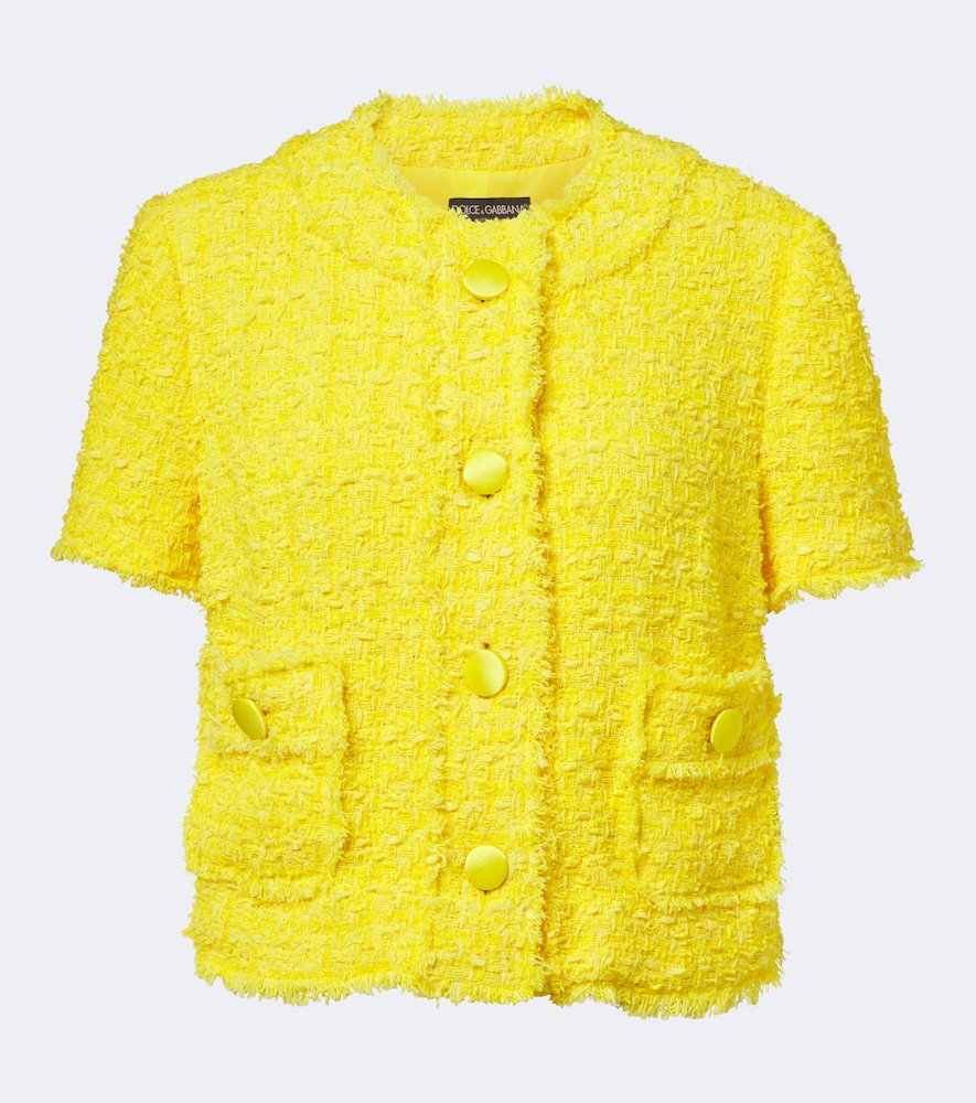 Bouclé-Jacke aus einem Baumwollgemisch