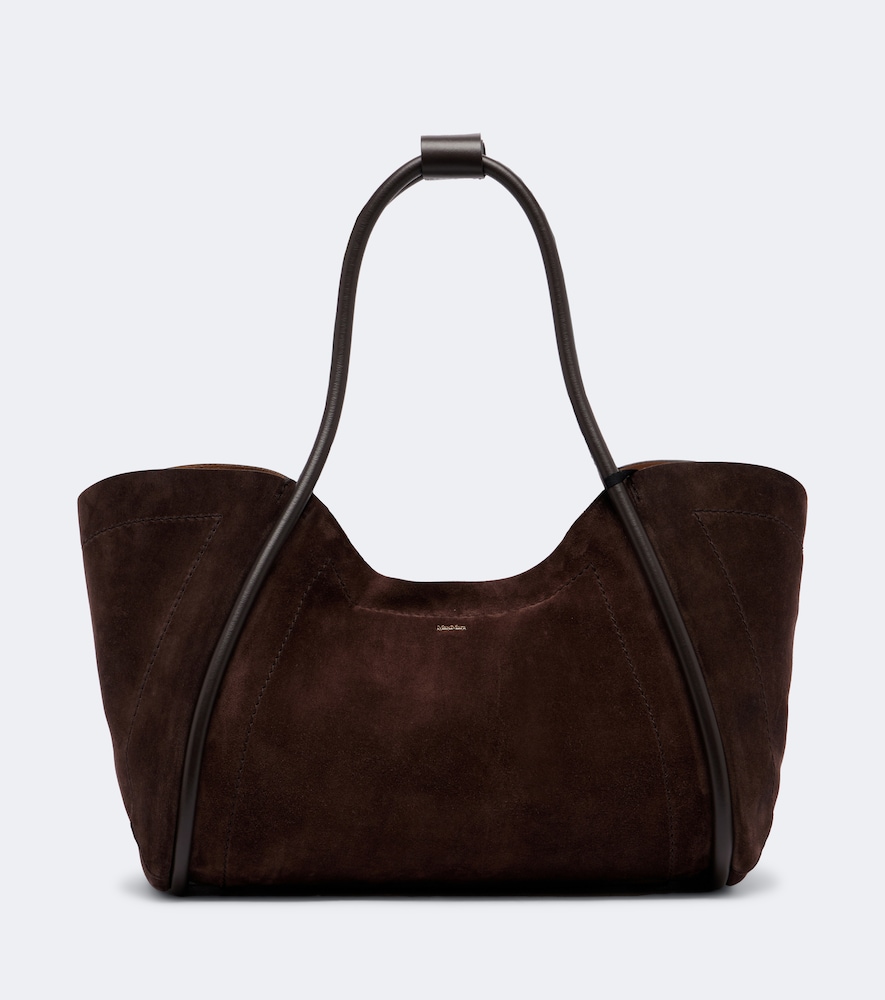 Schultertasche Medium aus Veloursleder