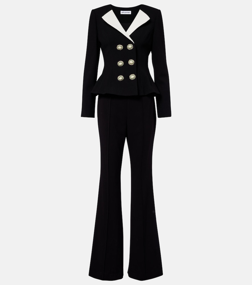 Jumpsuit in crêpe flared